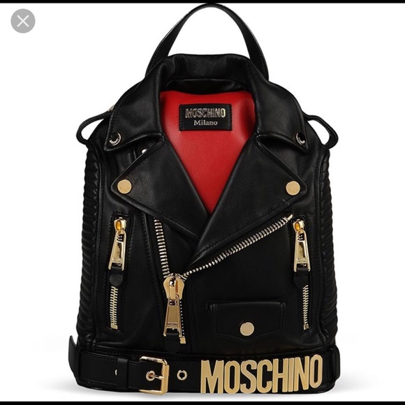 Moschino Handbags - SOLD Moschino Biker Jacket Leather Backpack